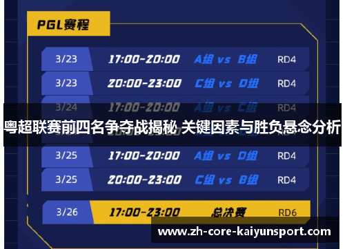 粤超联赛前四名争夺战揭秘 关键因素与胜负悬念分析